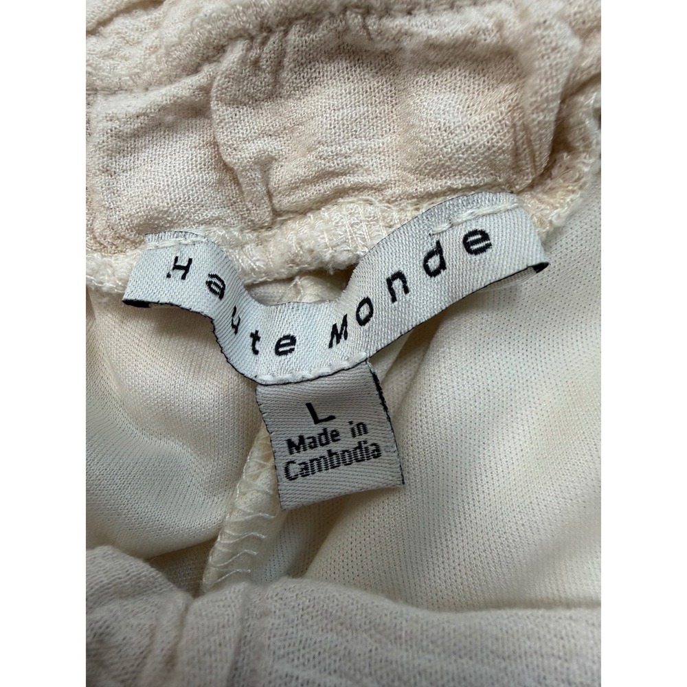 Haute Monde Tiered Maxi Skirt Womens L Cream Gauze Rayon Boho Flowy Lined Resort - Picture 10 of 16